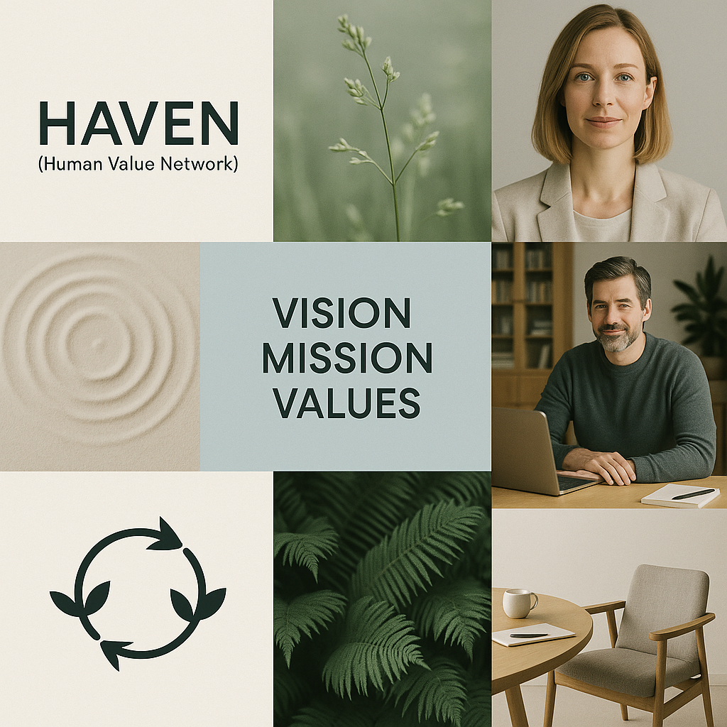 Moodboard for HAVEN – rolig og menneskesentrert uttrykk